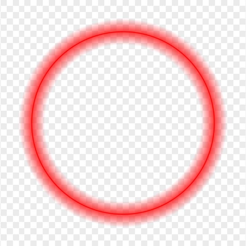 HD Red Neon Outline Glowing Circle PNG