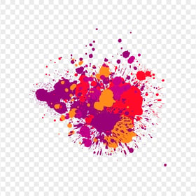 HD Purple Red and Yellow Paint Splash Effect Transparent PNG