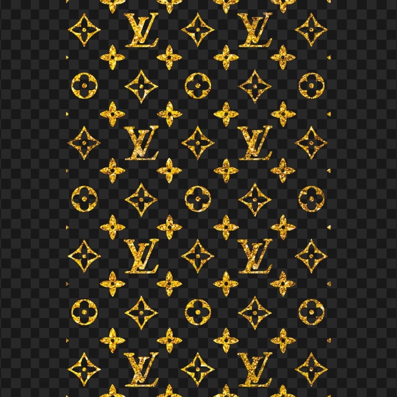 Lv Louis Vuitton Gold Glitter Pattern HD PNG