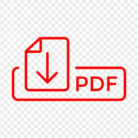 PDF Download Red Outline Button Icon Logo PNG