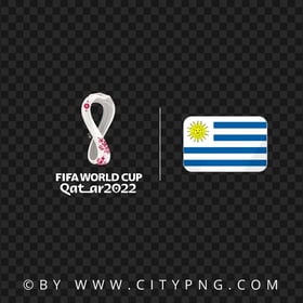 Uruguay Flag With Fifa Qatar 2022 World Cup Logo PNG
