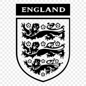 HD England National Football Team Black Logo PNG