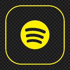 Transparent HD Outline Spotify Square App Icon