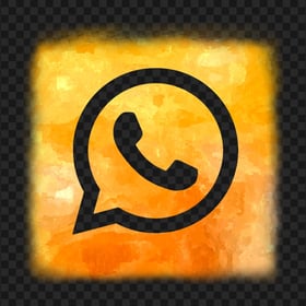 HD Orange Aesthetic Watercolor Wa Whatsapp Square Logo Icon PNG