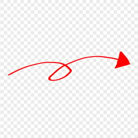 HD Red Line Art Drawn Arrow Pointing Right PNG