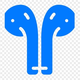 Blue Airpods Earbuds Vector Icon