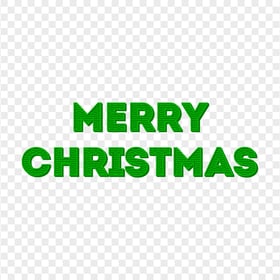 Merry Christmas Green Text Art PNG