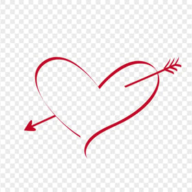 Red Drawing Heart Arrow Silhouette Love Sign PNG