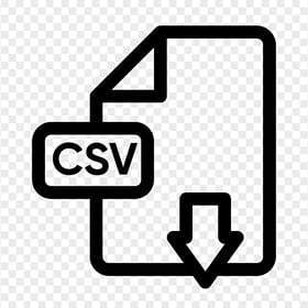 Black CSV File Download Icon PNG