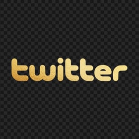 HD Twitter Gold Texture Text Logo PNG