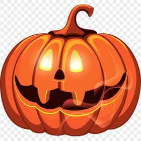 Cute Happy Halloween Pumpkin Face Illustration