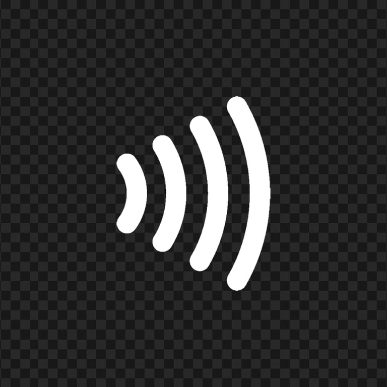 White Contactless NFC Payment Icon PNG Image