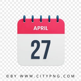 April 27 Date Icon Vector Calendar HD Transparent Background