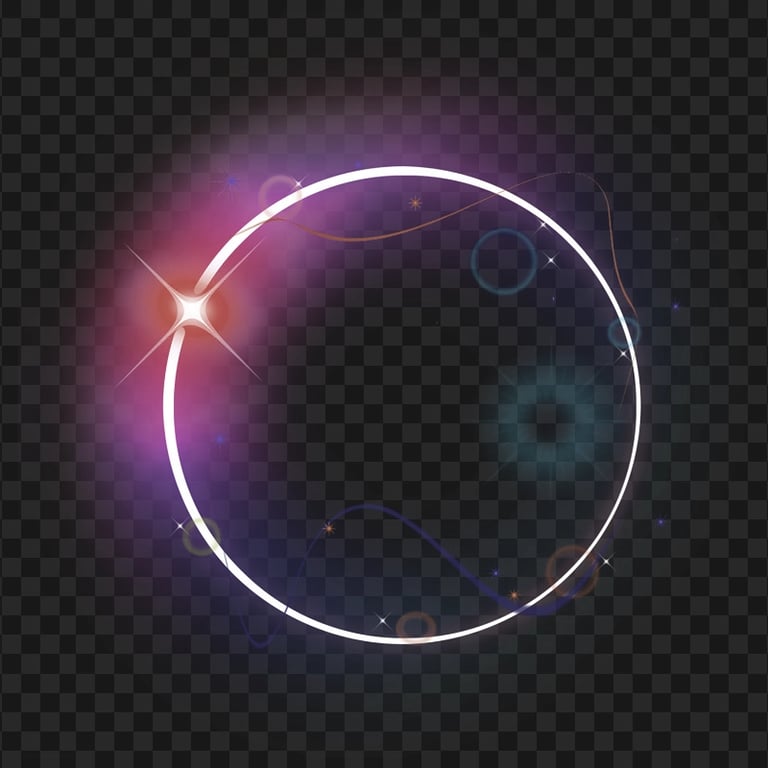 HD White & Purple Ring Circle Light Halo PNG