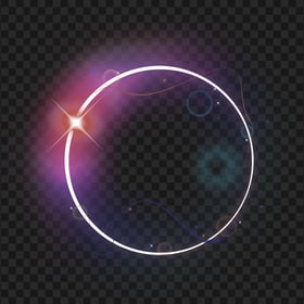 HD White & Purple Ring Circle Light Halo PNG