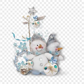 HD Christmas Decorated Stuffed Toys Snowmen PNG