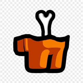 HD Orange Among Us Crewmate Character Bone PNG