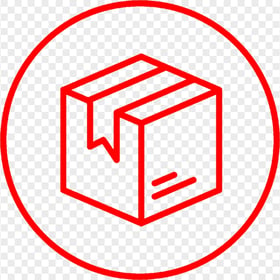 Download Logistics Parcel Red Box Package Round Icon PNG
