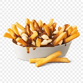 Plate Of French Fries With Brown Sauce FREE PNG