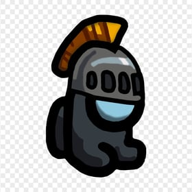 HD Black Among Us Mini Crewmate Character Baby Knight Helmet PNG