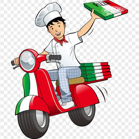 Pizza delivery Vector Illustration Italian Food PNG