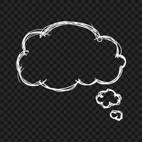White Sketch Drawing Cloud Thinking PNG