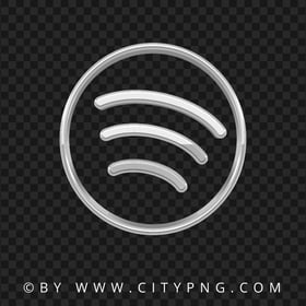 Silver Spotify Logo Icon HD PNG