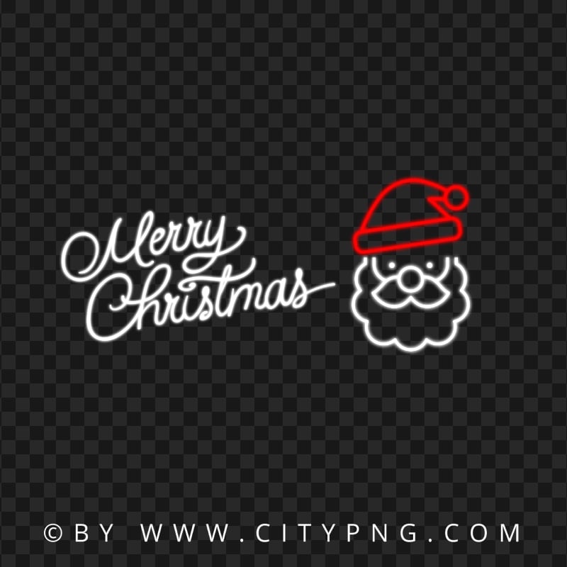 Glowing Neon Light Merry Christmas HD PNG
