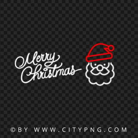 Glowing Neon Light Merry Christmas HD PNG