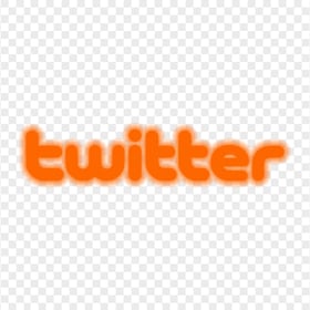 HD Twitter Orange Neon Logo PNG