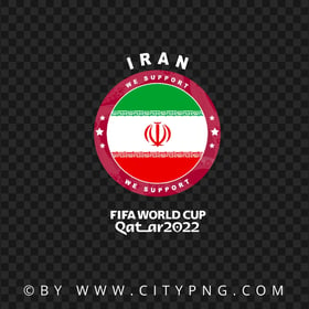 We Support Iran World Cup 2022 Logo FREE PNG