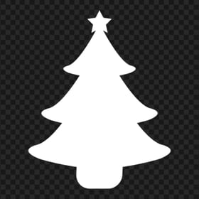 HD Simple Christmas Tree White Silhouette Icon PNG