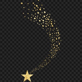 Gold Glitter Star With Dots Effect PNG