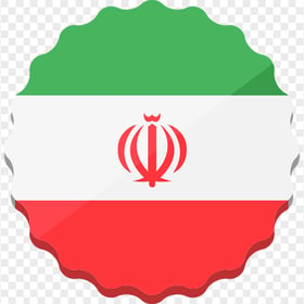 Vector Wavy Circle Iran Flag Icon PNG