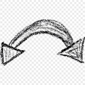 Curved Black Chalk Sketch Arrow With Two Way