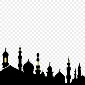 Black Islamic Mosque Silhouette Religion Ramadan