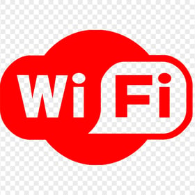 Wifi Wi-Fi Hotspot Wireless Red Logo Sign Image PNG