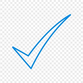 Ticke Mark Check Blue Outline Icon PNG