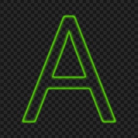 HD Green Neon A Letter Text Alphabet PNG
