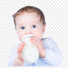 HD Child Drinking Milk Bottle PNG
