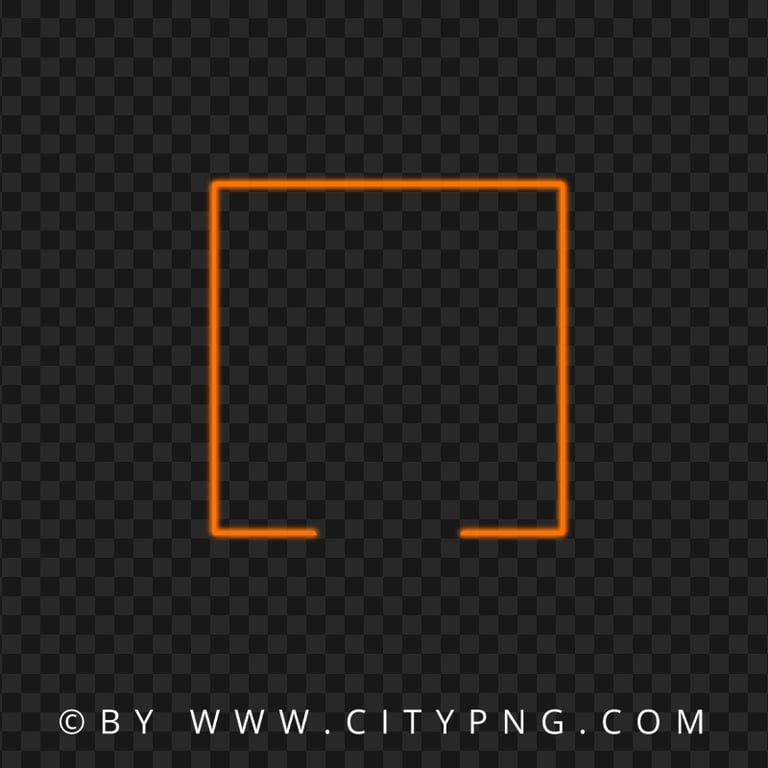 Creative Neon Orange Square Frame HD Transparent PNG