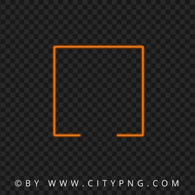 Creative Neon Orange Square Frame HD Transparent PNG