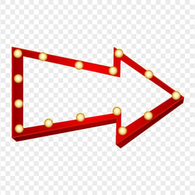 HD Red Arrow With Light Bulbs Point To Right PNG
