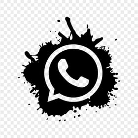 HD Splash Black Outline Whatsapp Wa Whats App Icon PNG