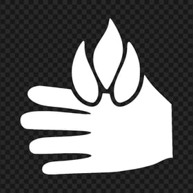 HD White Fire Burning Hand Icon PNG