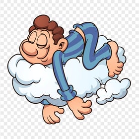 HD Cartoon Boy Sleeping On Cloud Transparent PNG