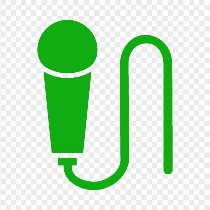HD Hand Microphone Mic Green Icon PNG