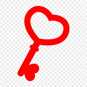 Red Heart Key Sign Icon Transparent Background