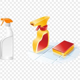 Spray Clean HouseKeeping Maid Sponge Illustration