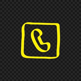 HD Yellow Hand Draw Square Phone Icon Transparent PNG